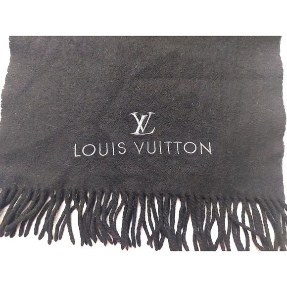 Louis Vuitton LV Black Cashmere Scarf Pre-Owned - Picture 12 of 13